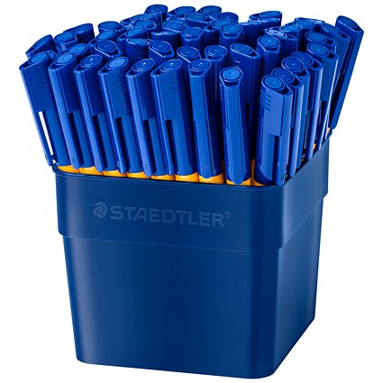 Staedtler Handwriting Pens, 0.6mm Line, Blue, Pack of 50