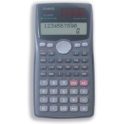 Casio Calculator Scientific Battery-power 10 plus 2 Digit 300 Functions 78x155x13mm Ref FX115MS-ES