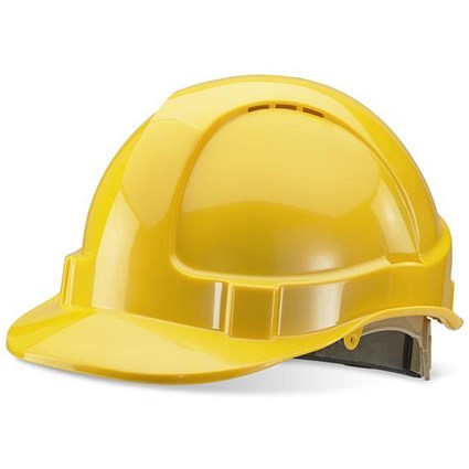 B-Brand Wheel Ratchet Vented Safety Helmet- Yellow