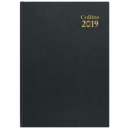Collins 2019 Royal Diary / Day to a Page / A5 / Black