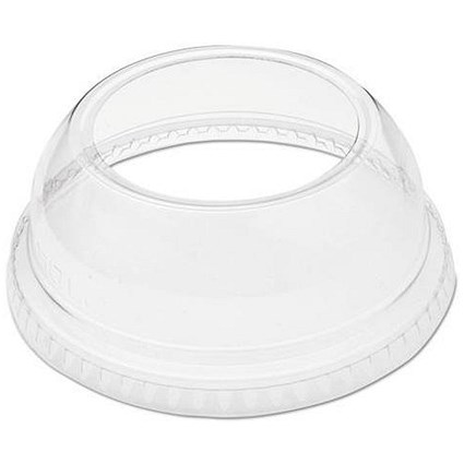 Domed Cup Lid, Top Hole, Clear, Pack of 100