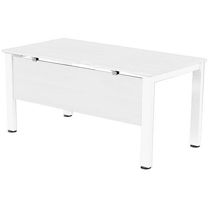 Sonix 1400mm Rectangular Desk / White Legs / White