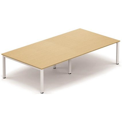 Sonix Meeting Table / White Legs / 3200mm / Oak