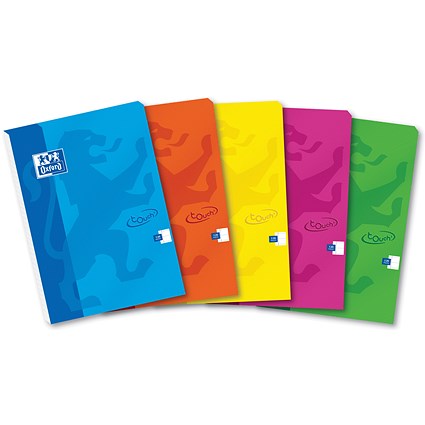 Oxford Soft Touch Headbound Refill Pad, A4, Ruled with Margin, 4 Holes, 120 Pages, Assorted Colours, Pack of 5