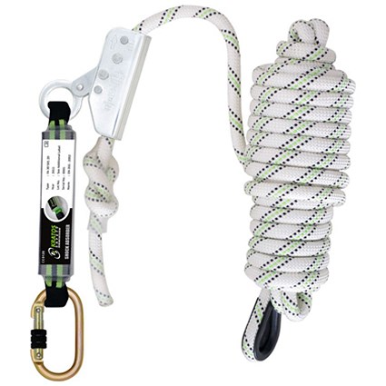 Kratos Fall Arrester On Kernmantle Rope, 10 Metre, White/Black