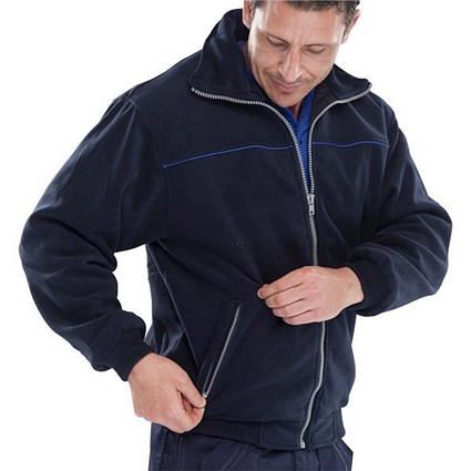 Click Workwear Endeavour Fleece with Full Zip Front, Medium, Navy Blue