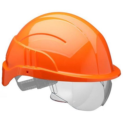 Centurion Vision Plus Safety Helmet, Integrated Visor, Orange