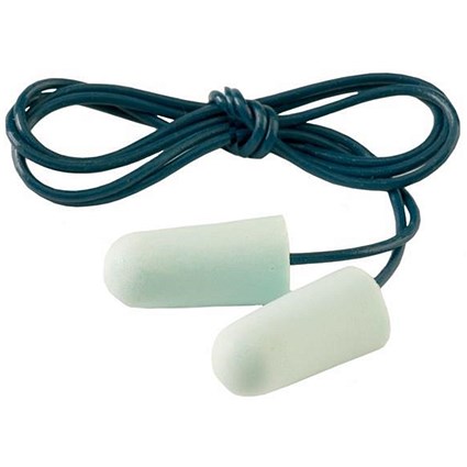 Ear Soft Neon Ear Plugs, Metal Detectable, White, Pack of 200