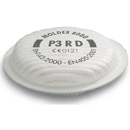 Moldex 8080 P3 R D Filter, White, 4 Pairs