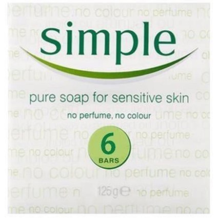 Simple Sensitive Skin Soap, Perfume-free, Pack of 6