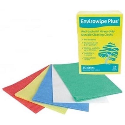 Maxima Envirowipe Plus Cloth, Anti-Bacterial, Green, Pack of 25