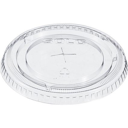 Solo Flat Lid, Straw Slot, Clear, Pack of 100