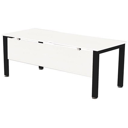 Sonix 1800mm Rectangular Desk / Black Legs / White