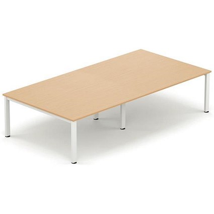 Sonix Meeting Table / White Legs / 3200mm / Maple