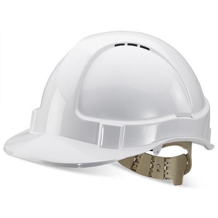 B-Brand Comfort Vented Safety Helmet - White