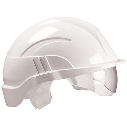 Centurion Vision Plus Safety Helmet, Integrated Visor, White