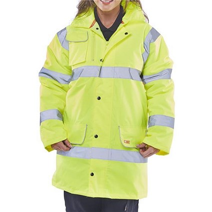 B-Seen Hi-Visibility Fleece Lined Traffic Jacket, XXXXL, Yellow