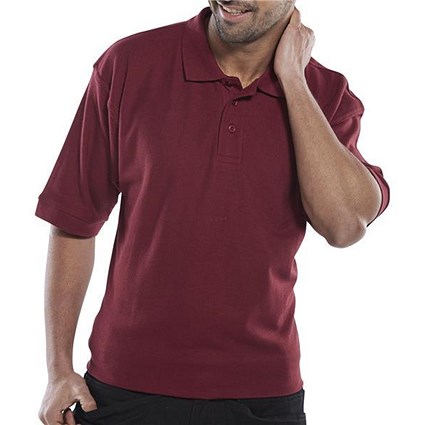 Click Workwear Polo Shirt, Large, Burgundy