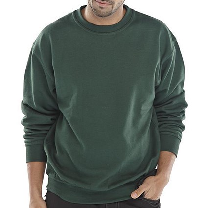 Click Workwear Sweatshirt, Polycotton, Medium, Bottle Green