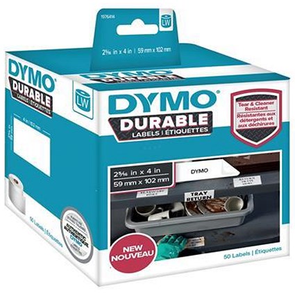 Dymo Durable Labels Self-Adhesive 59mmx102mm White Ref 1976414 [Pack 50]