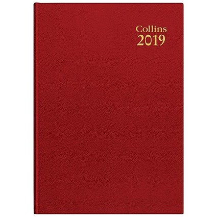 Collins 2019 Royal Diary / Day to a Page / A5 / Red