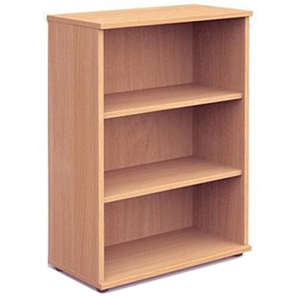 Trexus Medium Bookcase, 2 Shelves, 1200mm High, Beech