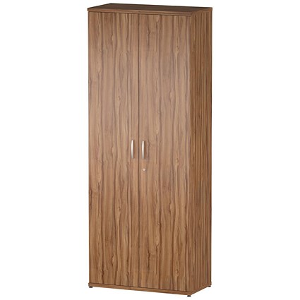 Trexus Tall Office Cupboard, 4 Shelves, 2000mm High, Walnut