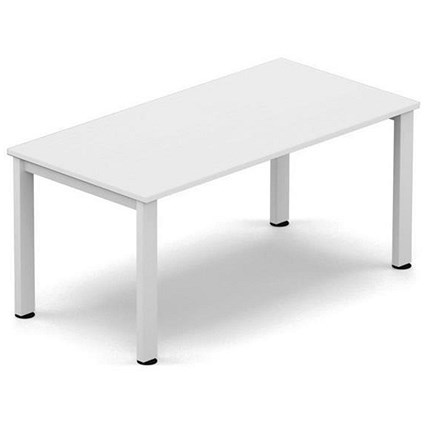 Sonix Rectangular Meeting Table / White Legs / 1600mm / White