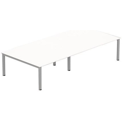 Sonix Meeting Table / Silver Legs / 3600mm / White