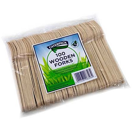 Caterpack Enviro Wooden Forks (Pack of 100) RY10568