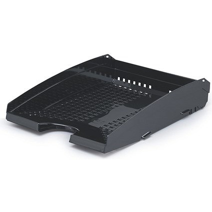 Durable Trend Stackable Letter Tray Document Organiser Paper File, A4+, Black Durable Trend Stackable Letter Tray Document Organiser Paper File, A4+, Black