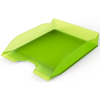 Durable Basic Stackable Letter Tray, Document Paper File, A4+, Transparent Green, Pack of 6