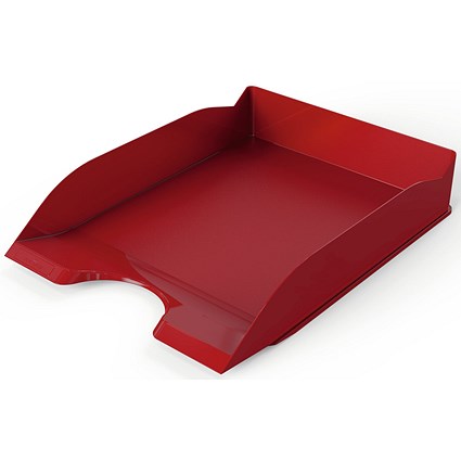 Durable Basic Stackable Letter Tray, Document Paper File, A4+, Red, Pack of 6