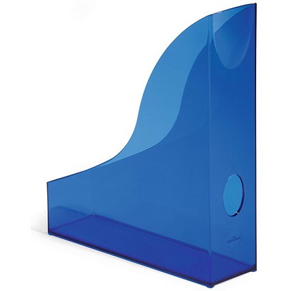 Durable Translucent Magazine Rack Document Desk File Organiser, A4, Clear Blue Durable Translucent Magazine Rack Document Desk File Organiser, A4, Clear Blue