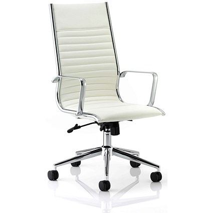 Sonix Ritz Leather Executive High Back Chair, Ivory