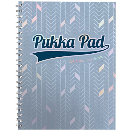 Pukka Pad Glee Jotta Wirebound Notebook, A4, Ruled & Perforated, 200 Pages, Light Blue, Pack of 3