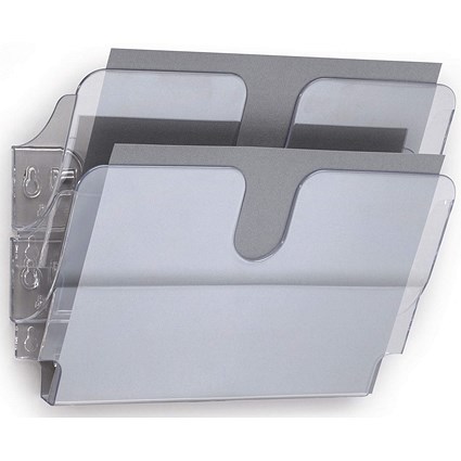 Durable FlexiPlus 2 Wall Mounted Literature Holder, A4 Landscape, Clear Durable FlexiPlus 2 Wall Mounted Literature Holder, A4 Landscape, Clear