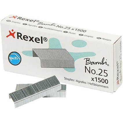 Rexel No. 25 Bambi Staples - Box 1500