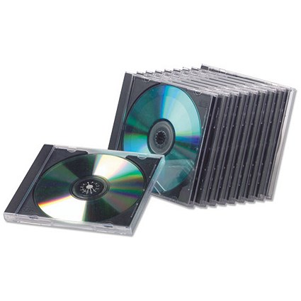 Fellowes Slimline CD Jewel Case, Clear, Pack 25