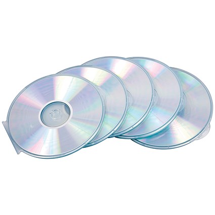 Fellowes Round Slimline CD Cases, Clear, Pack 5