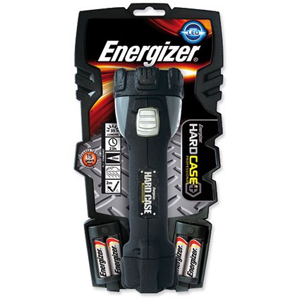 Energizer Hardcase Pro 4AA Torch 4 Super Bright LEDs 23hr Weatherproof Shatterproof Lens