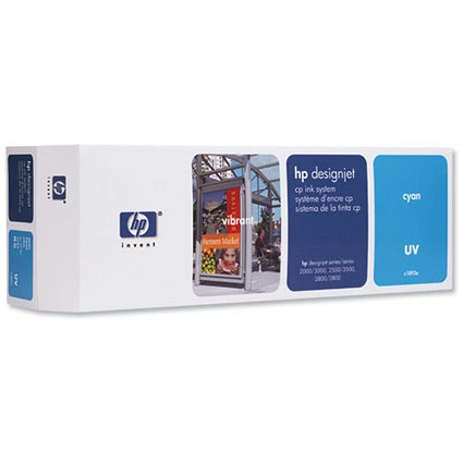 Hewlett Packard [HP] Inkjet System Cartridge UV 410ml Cyan for DesignJet CP Ref C1893A