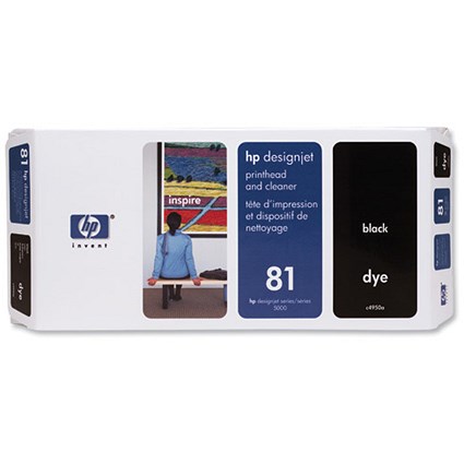 HP 81 Black Dye Printhead and Printhead Cleaner