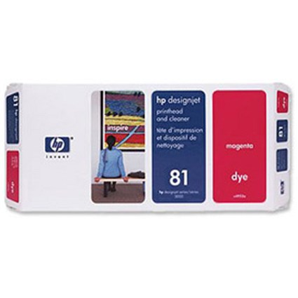 HP 81 Magenta Dye Printhead and Printhead Cleaner