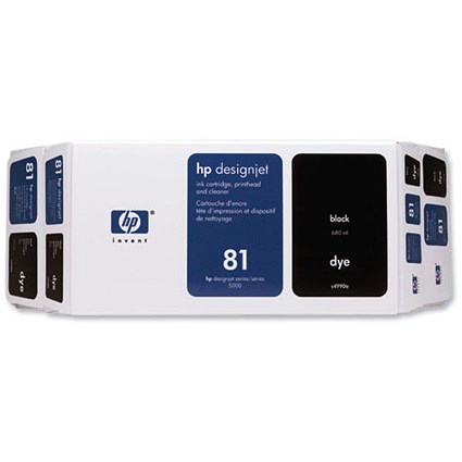 Hewlett Packard [HP] No. 81 Dye Value Pack Printhead and Inkjet Cartridge 680ml Black Ref C4990A