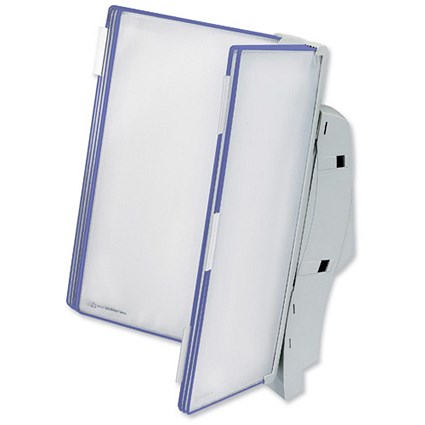 Tarifold Office Wall Display Unit with 5 Clip-on Index Tabs and 10 Pockets A4 Blue