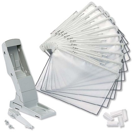 Tarifold Office Display Extension Kit of 1 Wall Unit 1 Base with 10 Pockets A4 Grey