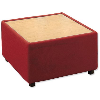 Trexus Modular Reception Table with Upholstered Sides W620xD620xH370mm Burgundy