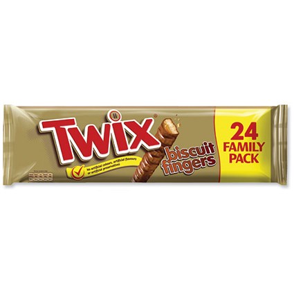 Twix Fingers Chocolate Caramel Biscuit Singles (Pack 24)