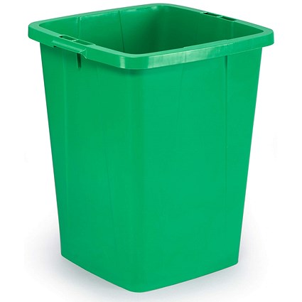 Durable Durabin Square Food & Freezer Safe Waste Recycling Bin, 90 Litre, Green Durable Durabin Square Food & Freezer Safe Waste Recycling Bin, 90 Litre, Green